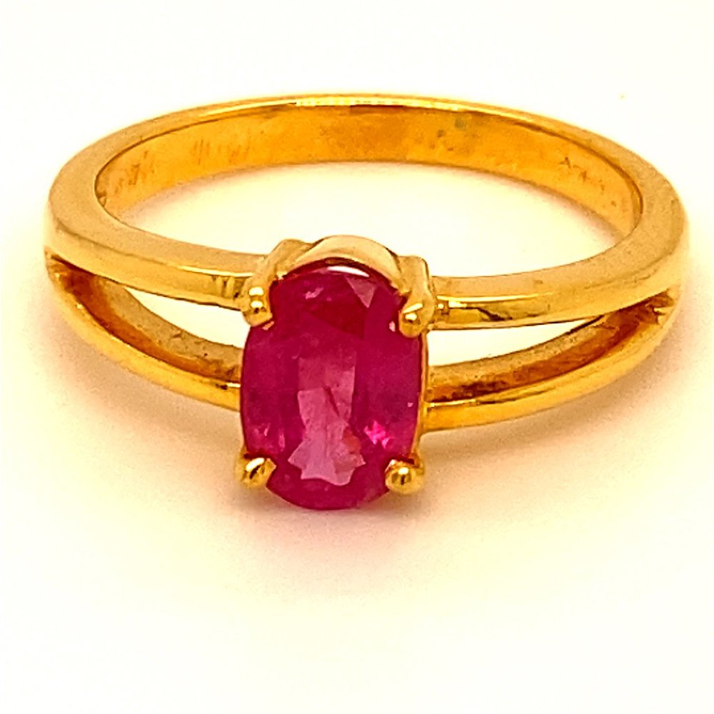 Burmese Ruby 1.32ct Solid 18K Yellow Gold Ring